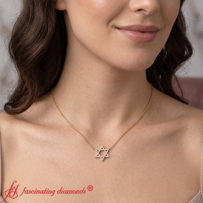 Star Of David Delicate Diamond Pendant