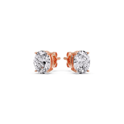 Classic Four Prong Oval Diamond Solitaire Stud Earrings [IGI Certified]