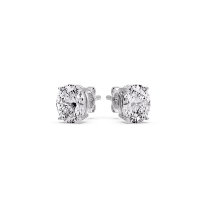Classic Four Prong Oval Diamond Solitaire Stud Earrings [IGI Certified]