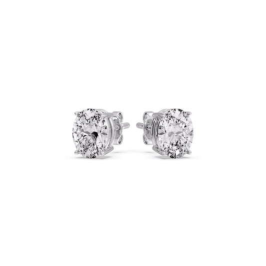 Classic Four Prong Oval Diamond Solitaire Stud Earrings [IGI Certified]