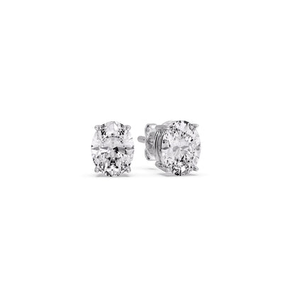 Classic Four Prong Oval Diamond Solitaire Stud Earrings [IGI Certified]