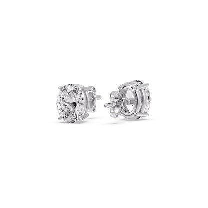 Classic Four Prong Oval Diamond Solitaire Stud Earrings [IGI Certified]