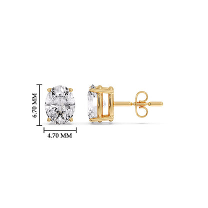 Classic Four Prong Oval Diamond Solitaire Stud Earrings [IGI Certified]