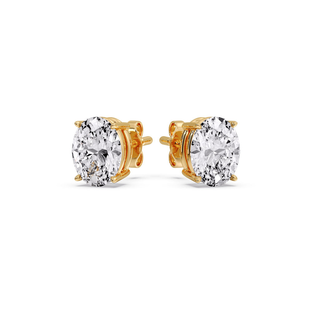 Classic Four Prong Oval Diamond Solitaire Stud Earrings [IGI Certified]