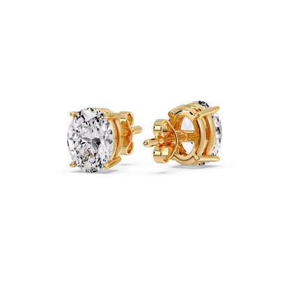 Classic Four Prong Oval Diamond Solitaire Stud Earrings [IGI Certified]