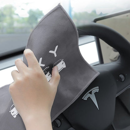 Premium Dual-Sided Car Cleaning Towel | Suede & Coral Velvet | 30×30cm | 3 Colors