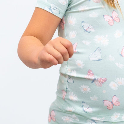 Mint Butterfly Daisy Bamboo Summer Pajama Set