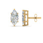6 Prong Marquise Diamonds Solitaire Stud Earring in Basket Setting