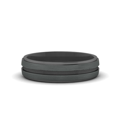 Textured Inlay Wedding Band
