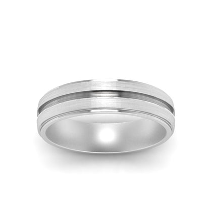 Textured Inlay Wedding Band