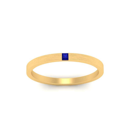 Thin Princess Cut Mens Band Ring