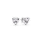 3 Prong Heart Shaped Diamond Solitaire Stud Earring in Basket Setting