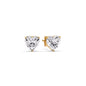 3 Prong Heart Shaped Diamond Solitaire Stud Earring in Basket Setting