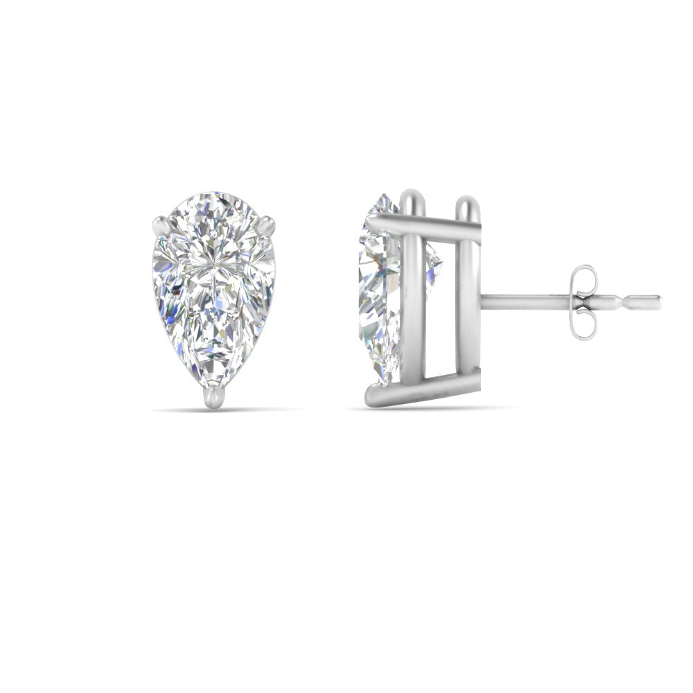 Three-Prong Pear Diamond Solitaire Stud Earrings [IGI Certified]