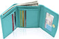 Genuine Leather Trifold Coin Wallet – ID Window, Snap Coin Pocket, RFID Blocking