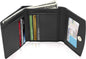 Genuine Leather Trifold Coin Wallet – ID Window, Snap Coin Pocket, RFID Blocking