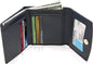 Genuine Leather Trifold Coin Wallet – ID Window, Snap Coin Pocket, RFID Blocking