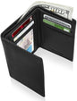 Genuine Leather Trifold Wallet – ID Window, 7 Card Slots, RFID Blocking