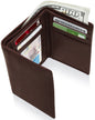 Genuine Leather Trifold Wallet – ID Window, 7 Card Slots, RFID Blocking