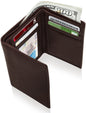 Genuine Leather Trifold Wallet – ID Window, 7 Card Slots, RFID Blocking