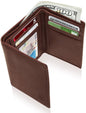 Genuine Leather Trifold Wallet – ID Window, 7 Card Slots, RFID Blocking