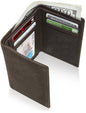 Genuine Leather Trifold Wallet – ID Window, 7 Card Slots, RFID Blocking