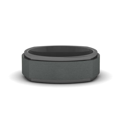 Two Tone Brushed Mens Wedding Ring