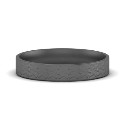 Unique Rock Textured Mens Wedding Band