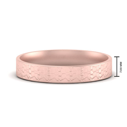 Unique Rock Textured Mens Wedding Band