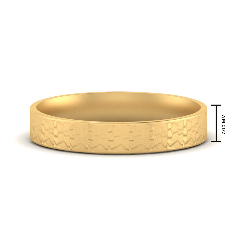 Unique Rock Textured Mens Wedding Band