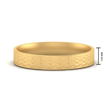 Unique Rock Textured Mens Wedding Band
