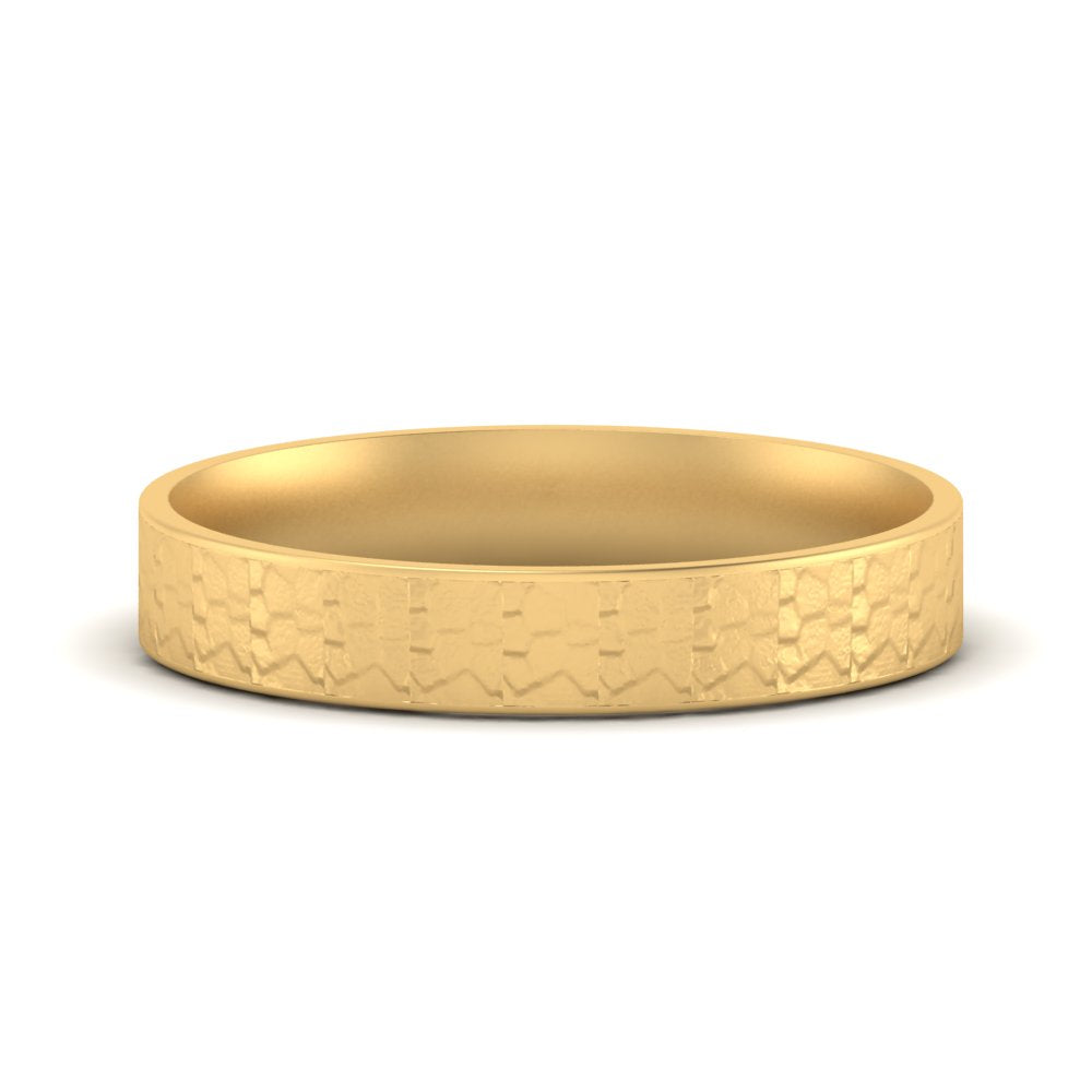 Unique Rock Textured Mens Wedding Band