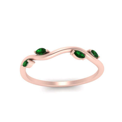 Vine Marquise Simple Wedding Band