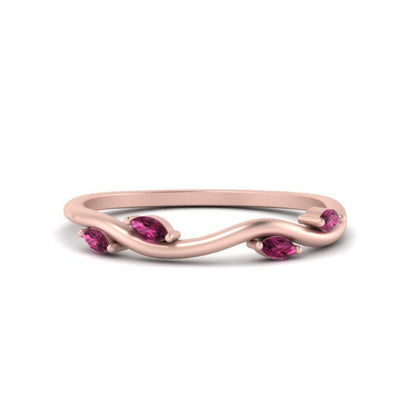 Vine Marquise Simple Wedding Band