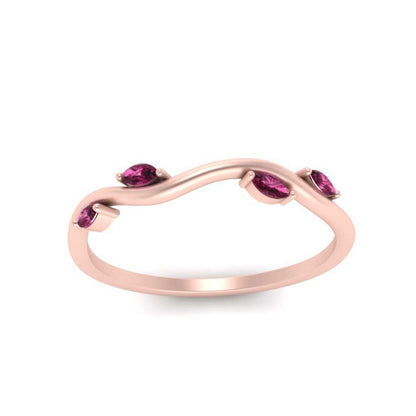 Vine Marquise Simple Wedding Band