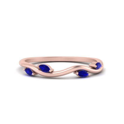 Vine Marquise Simple Wedding Band