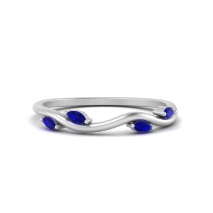 Vine Marquise Simple Wedding Band