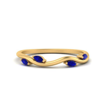 Vine Marquise Simple Wedding Band