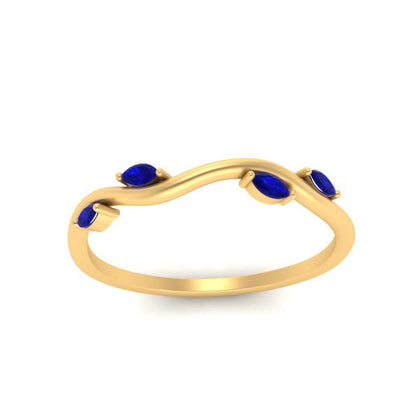 Vine Marquise Simple Wedding Band